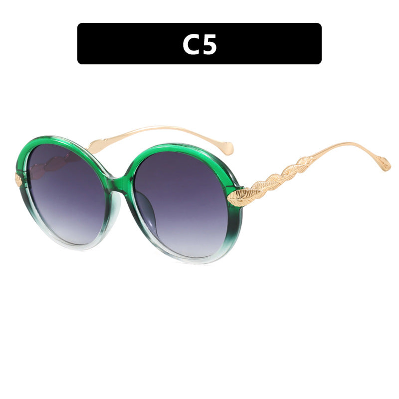 Ladies large round sunglasses with decorative metal accents Kalsten