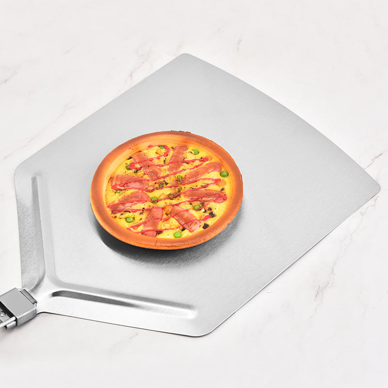 long-handled perforated pizza peel set with wooden handle stainless steel cutter and triangle server Kalsten