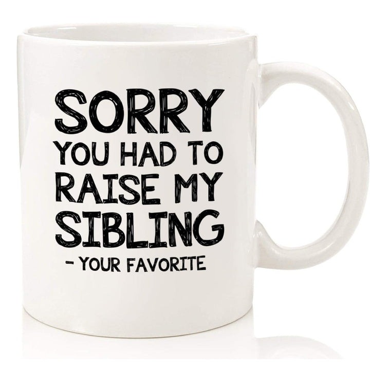 Large Dishwasher-Safe Stoneware Statement Coffee Mug With Oversized C-Handle And Humorous "Great Job Mom" Typographic Print