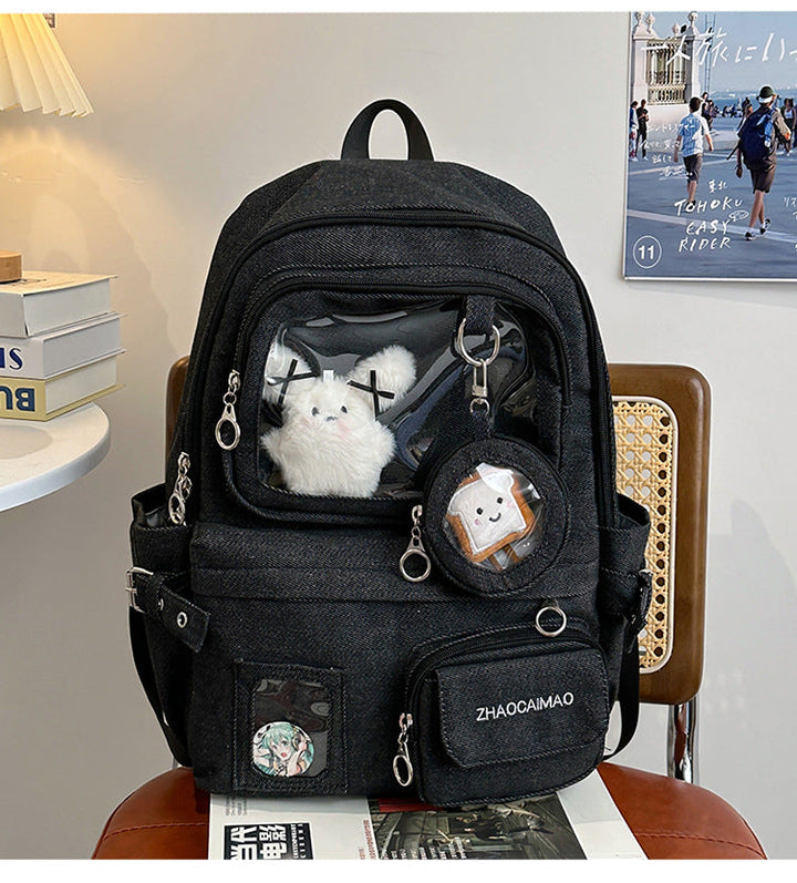 Casual Clear Panel School Backpack