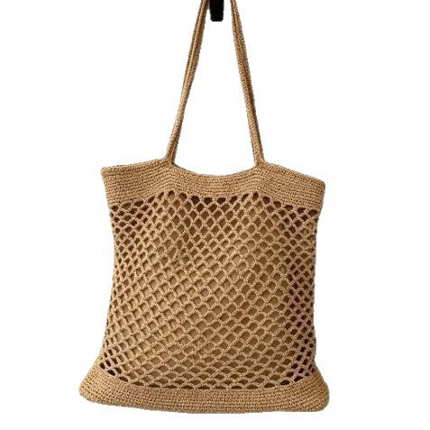 Macrame Tote Bag with Modern Mesh Design Kalsten