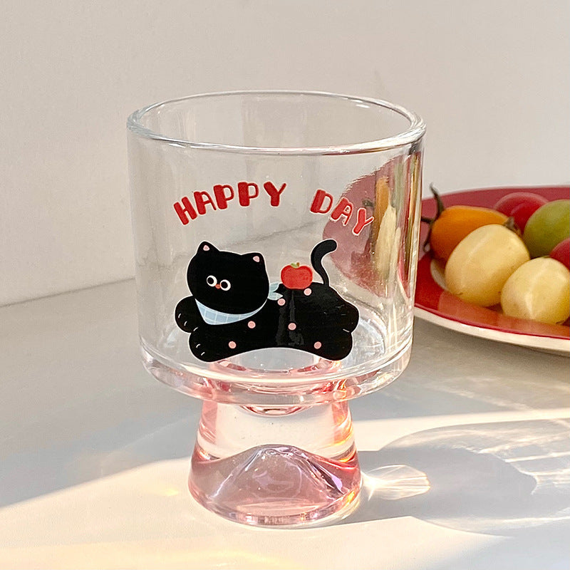 Glass chalice with cheerful cat motif Kalsten