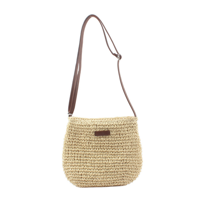Shoulder bag made of handwoven natural material with adjustable shoulder strap Kalsten
