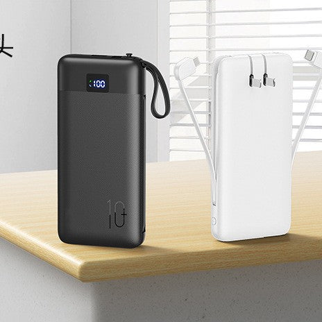 Slim High-capacity portable power bank with integrated charging cables and digital LED display Kalsten