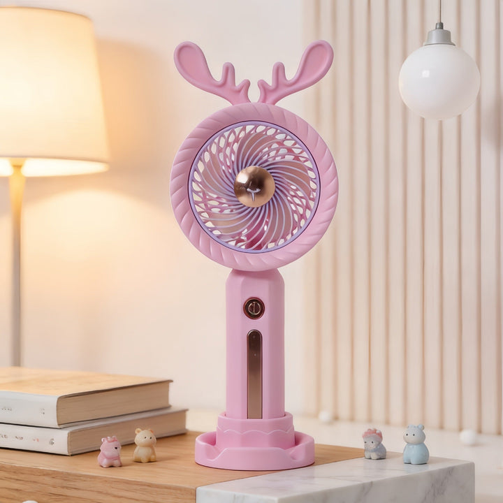 Women Portable Handheld Fan with Creative Antler Design Kalsten