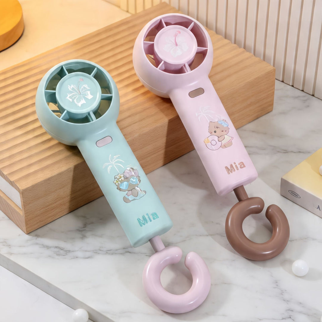 Women's Portable Handheld Fan with Ergonomic Design and Cute Kalsten  Motif