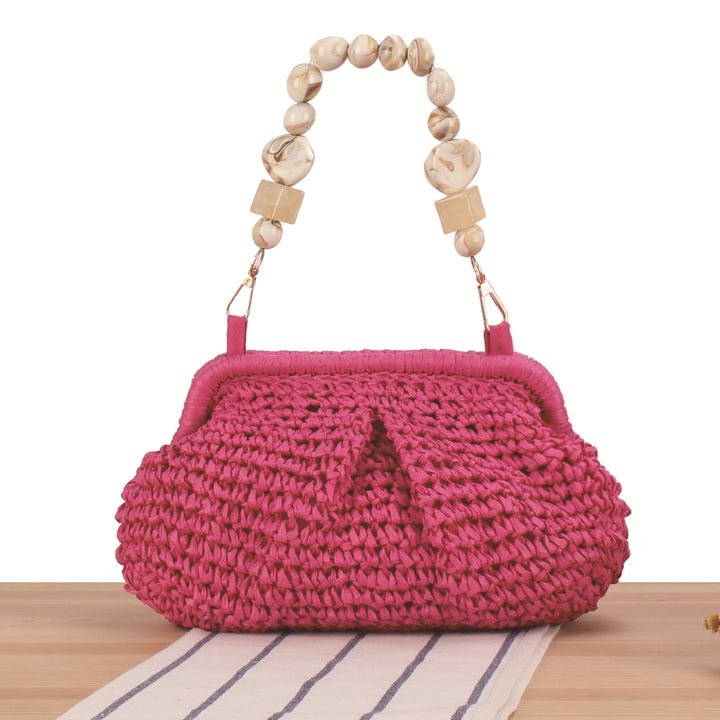 Handbag with Decorative Wooden Handles Kalsten