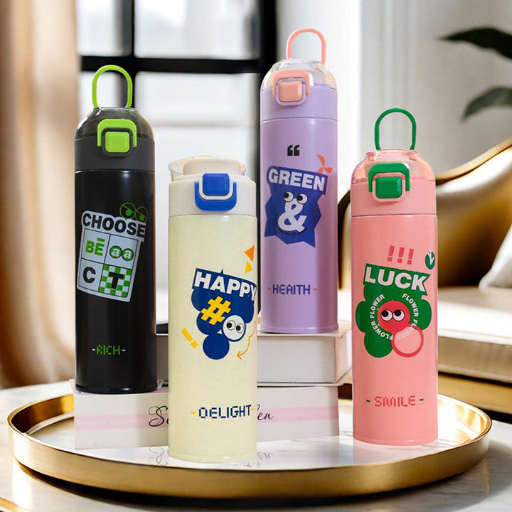 Insulated drinking bottle with innovative leak protection and practical carrying strap Kalsten