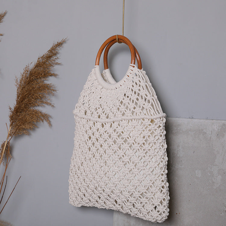 Macrame bag with wooden handle Kalsten