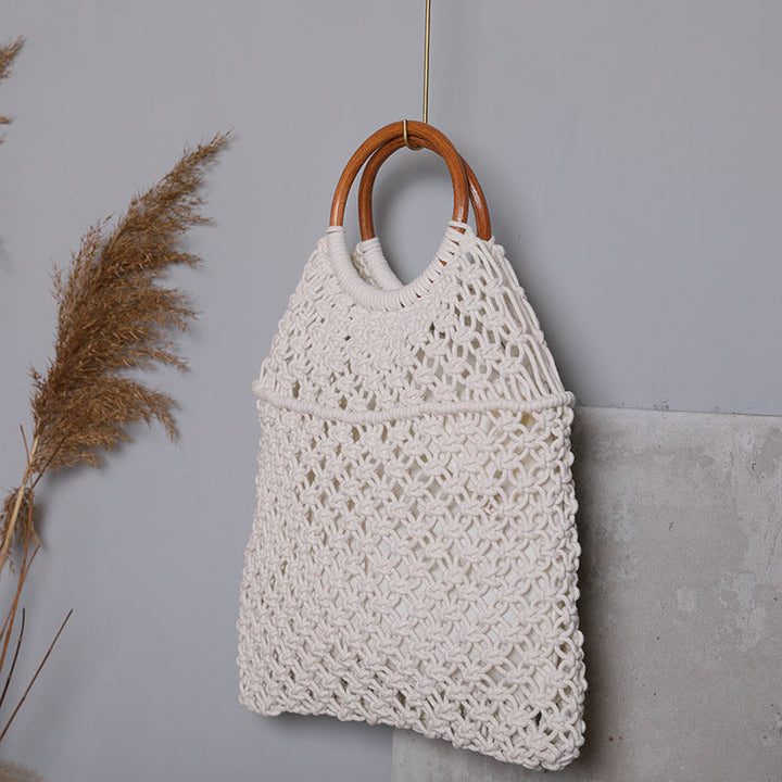 Macrame bag with wooden handle Kalsten