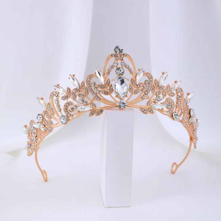 Ladies Elegant Hair Crown with Filigree Crystal Decorations Kalsten
