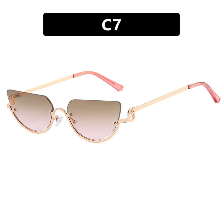 Ladies Cat-Eye Sunglasses with Gold-Colored Metal Frame and UV Protection Kalsten