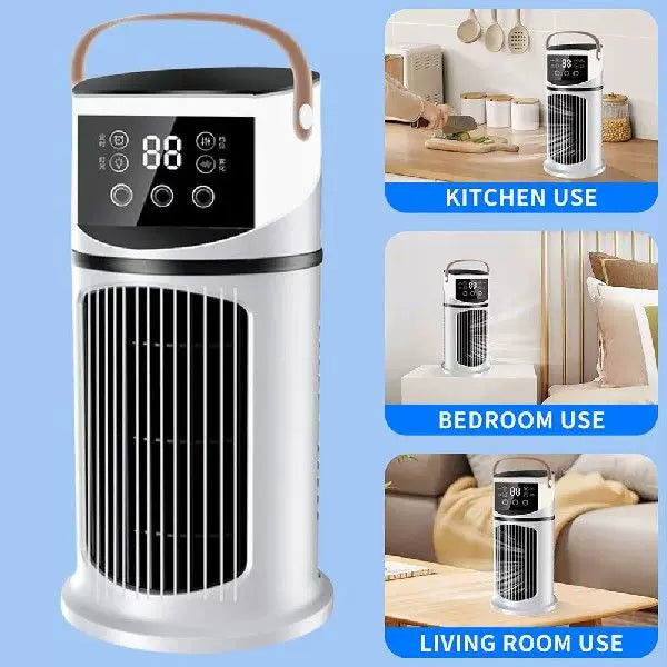 Unisex one size portable tower evaporative air cooler with LED touch display programmable thermostat and ergonomic carrying handle Kalsten