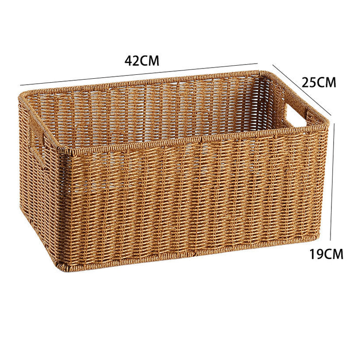 Handcrafted Large Rectangular Wicker Storage Basket Kalsten