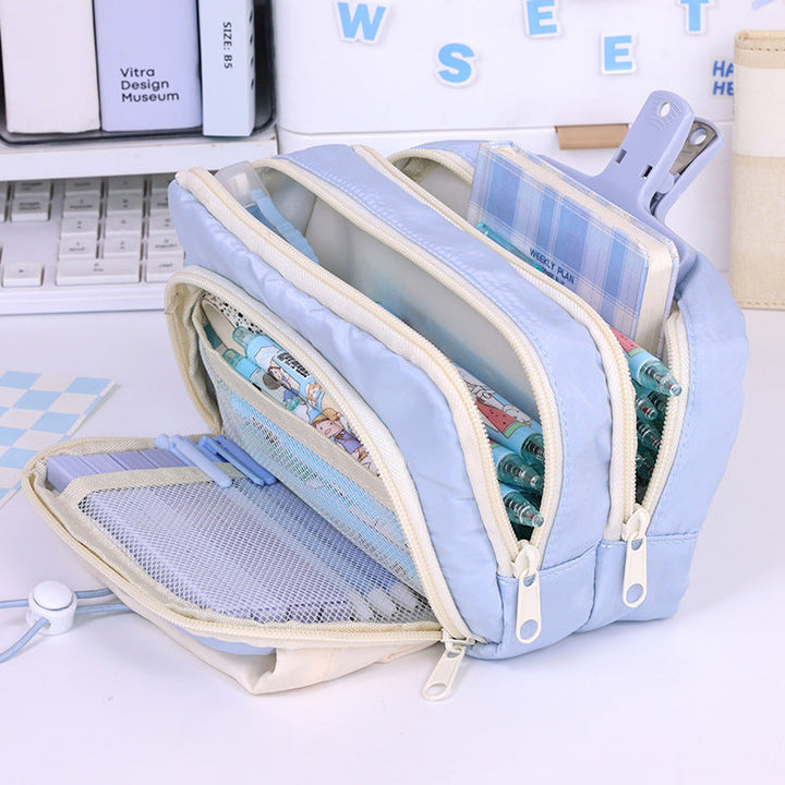 Multifunctional Cosmetic Pouch With Multiple Compartments And Practical Zipper Kalsten