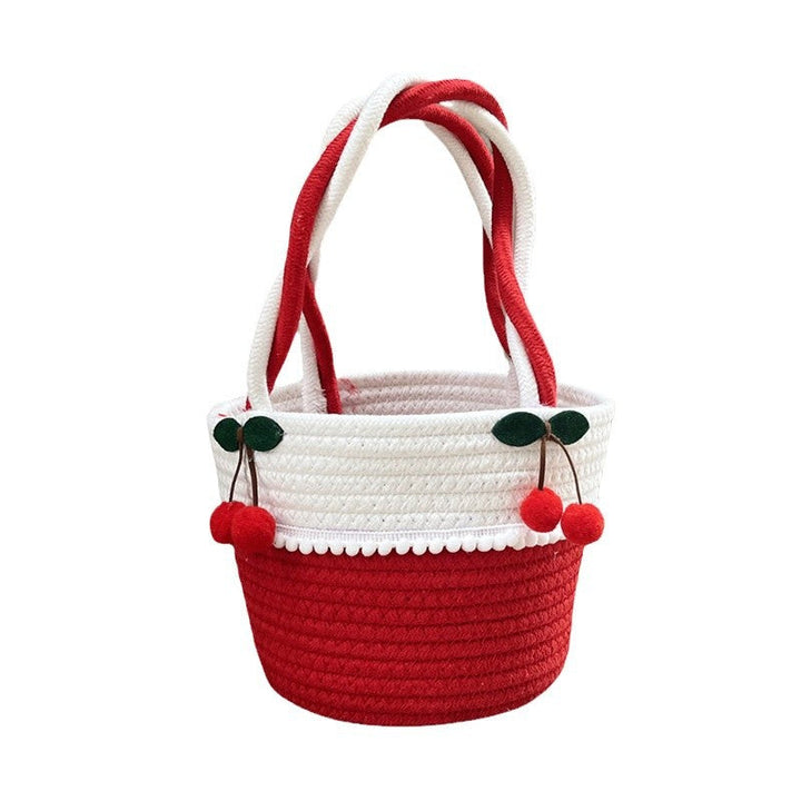 Ladies Playful Storage Basket with Pom-Pom Decoration Kalsten