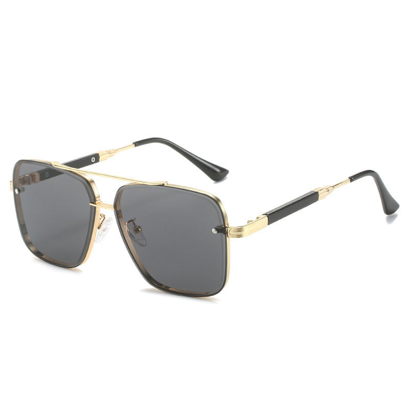 Women Geometric Oversize Sunglasses with Filigree Metal Frame Kalsten