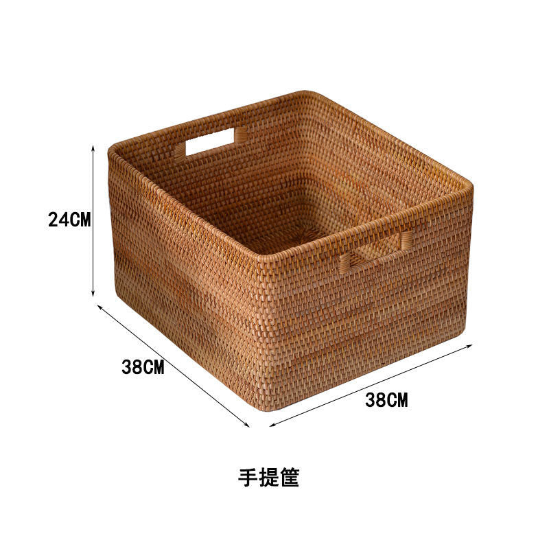 Women rectangular storage basket made of natural material Kalsten