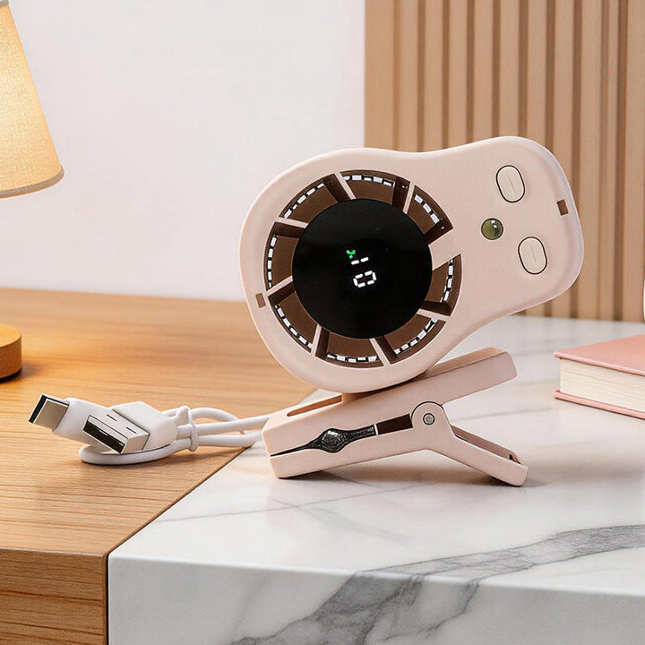 Ladies table fan with USB charging port and clamp function Kalsten