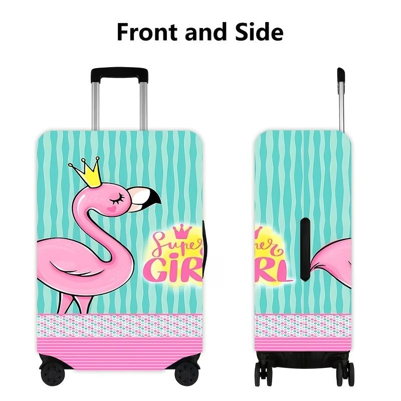 Women's nan elastic suitcase cover with flamingo print, stretch protective cover with zipper and non-slip interior attachment Kalsten