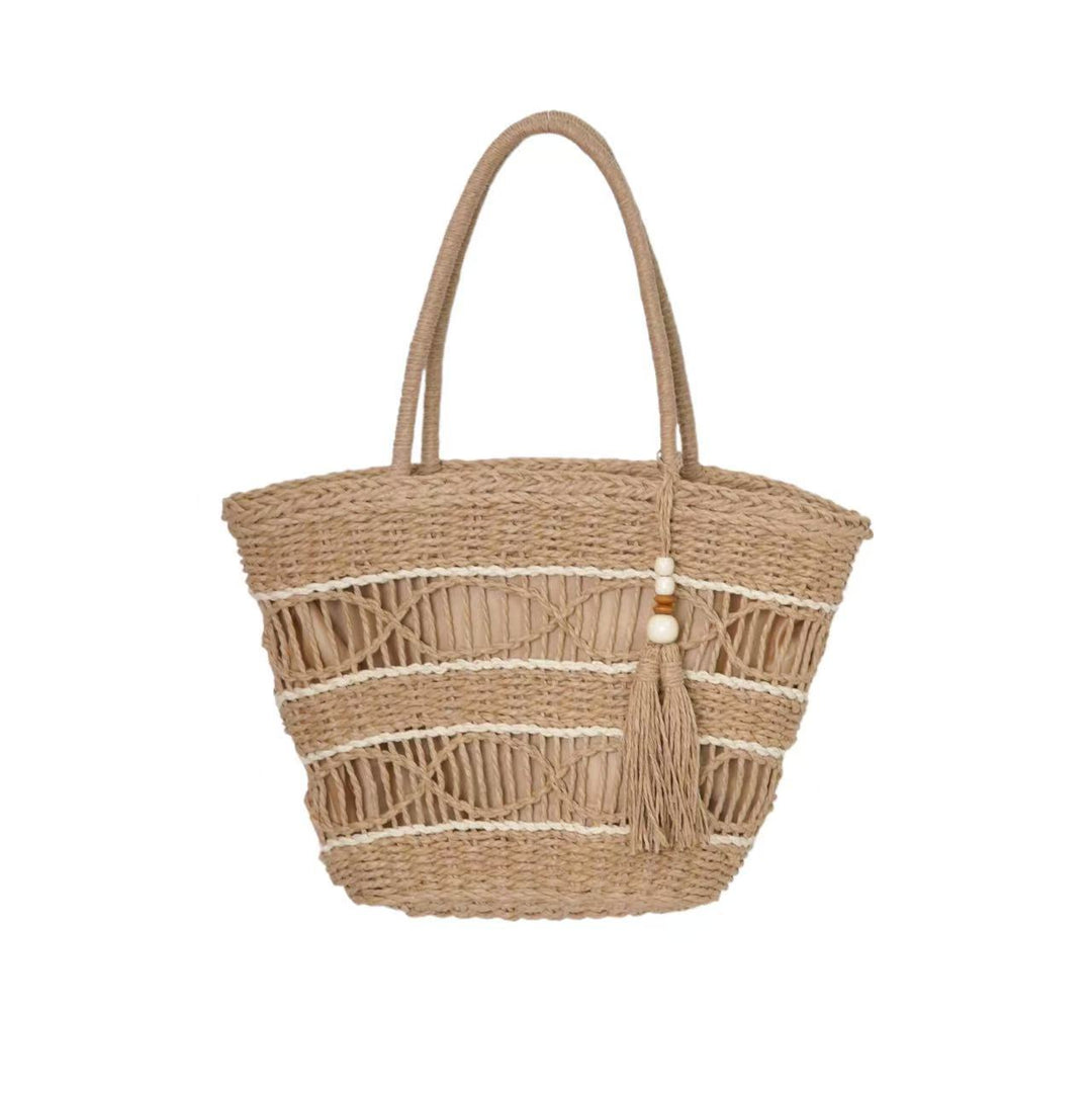 Braided basket bag with tassel details Kalsten