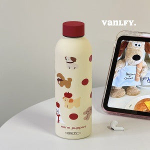 Ladies Insulated Bottle with Playful Dog Motif Kalsten