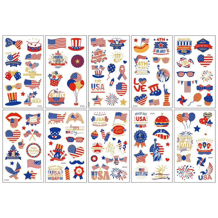 Unisex nan patriotic multiple sticker sheets with USA symbols and self-adhesive vinyl Kalsten