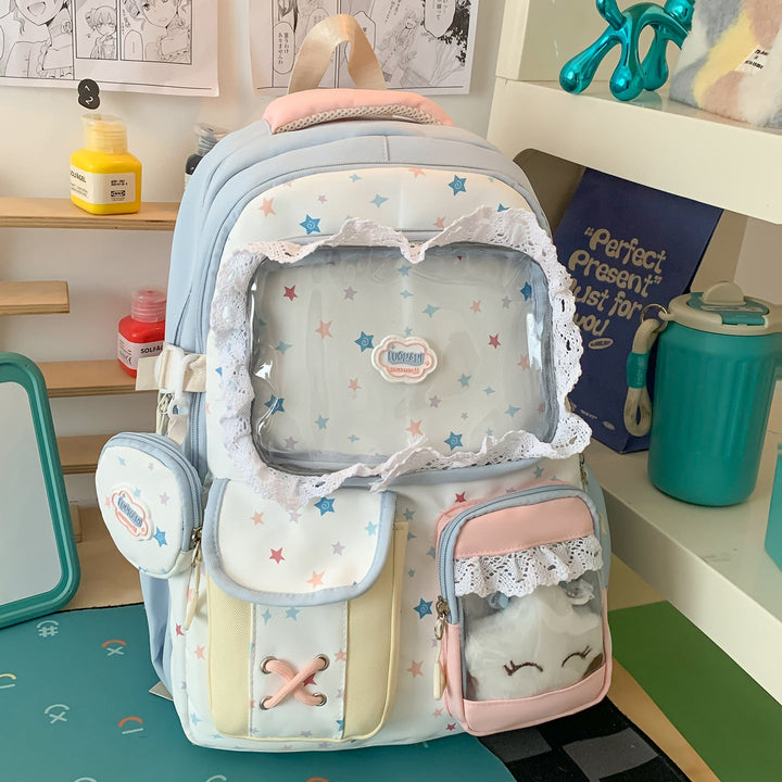 Cute Character Print School Backpack