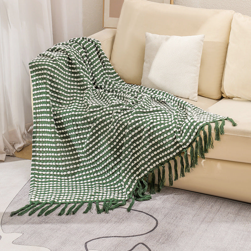 Textured Cotton Throw Blanket Kalsten