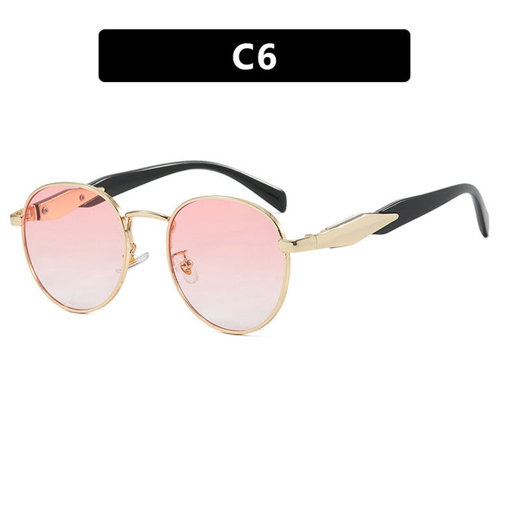 Women's round sunglasses with elegant golden frame and UV protection Kalsten