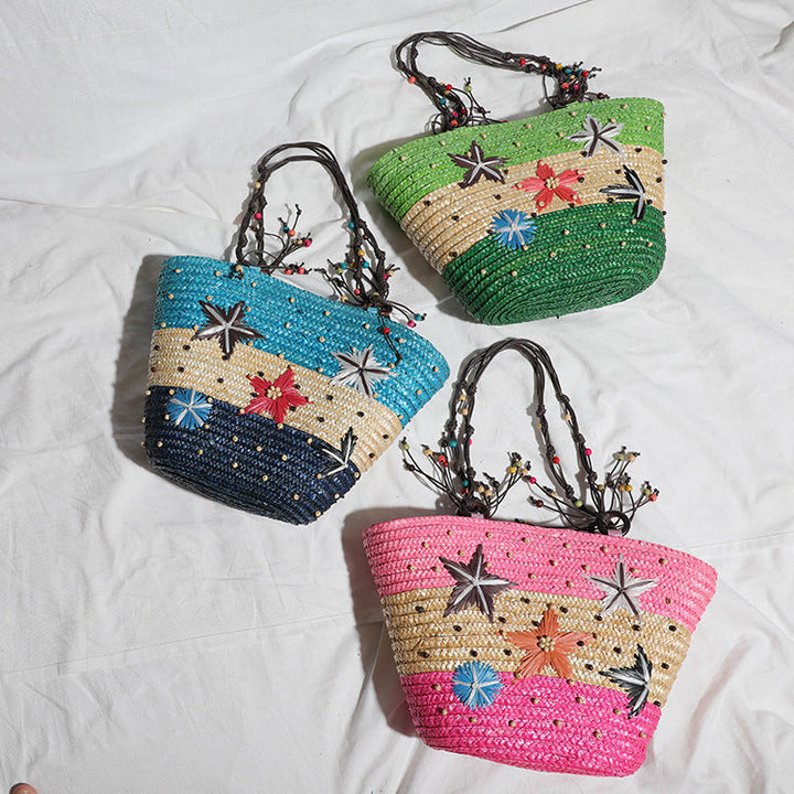 Beach bag with colorful flower pattern Kalsten
