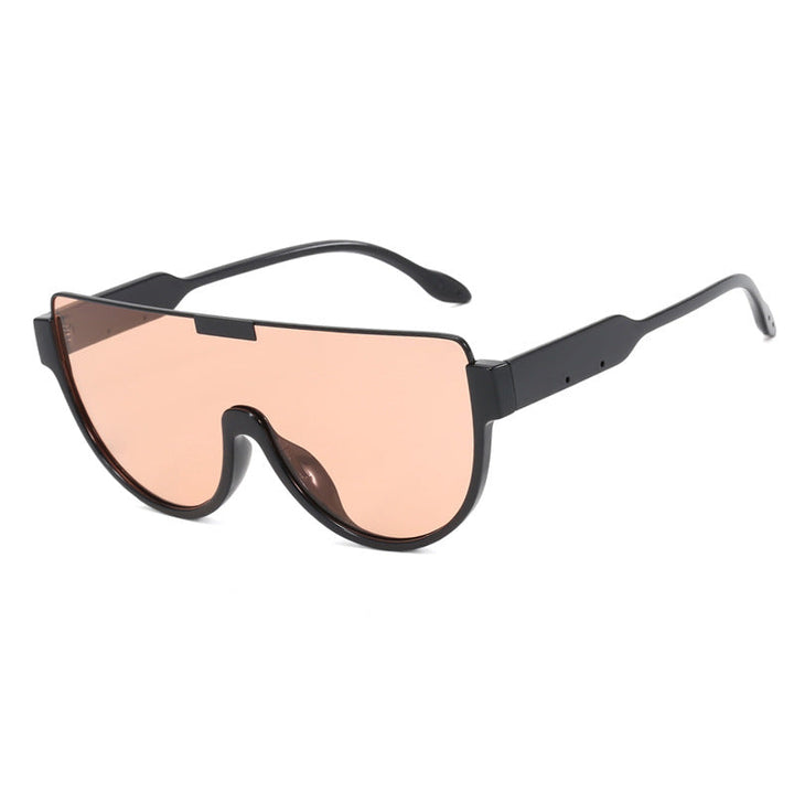 Women futuristic oversized sunglasses with clear full-rim frame Kalsten