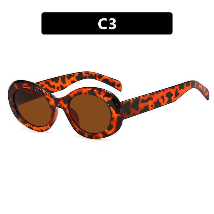 Women's fashionable sunglasses in original oval design with transparent frame and UV protection Kalsten
