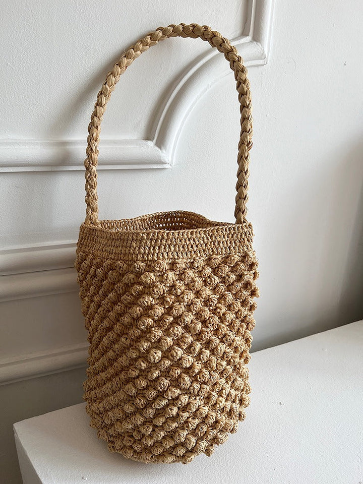 Handcrafted Leisure Bag Made of Woven Straw Kalsten