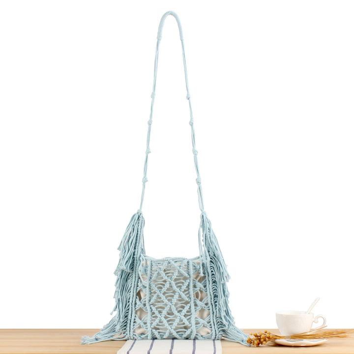 Creative Macrame Shoulder Bag with Fringe Kalsten