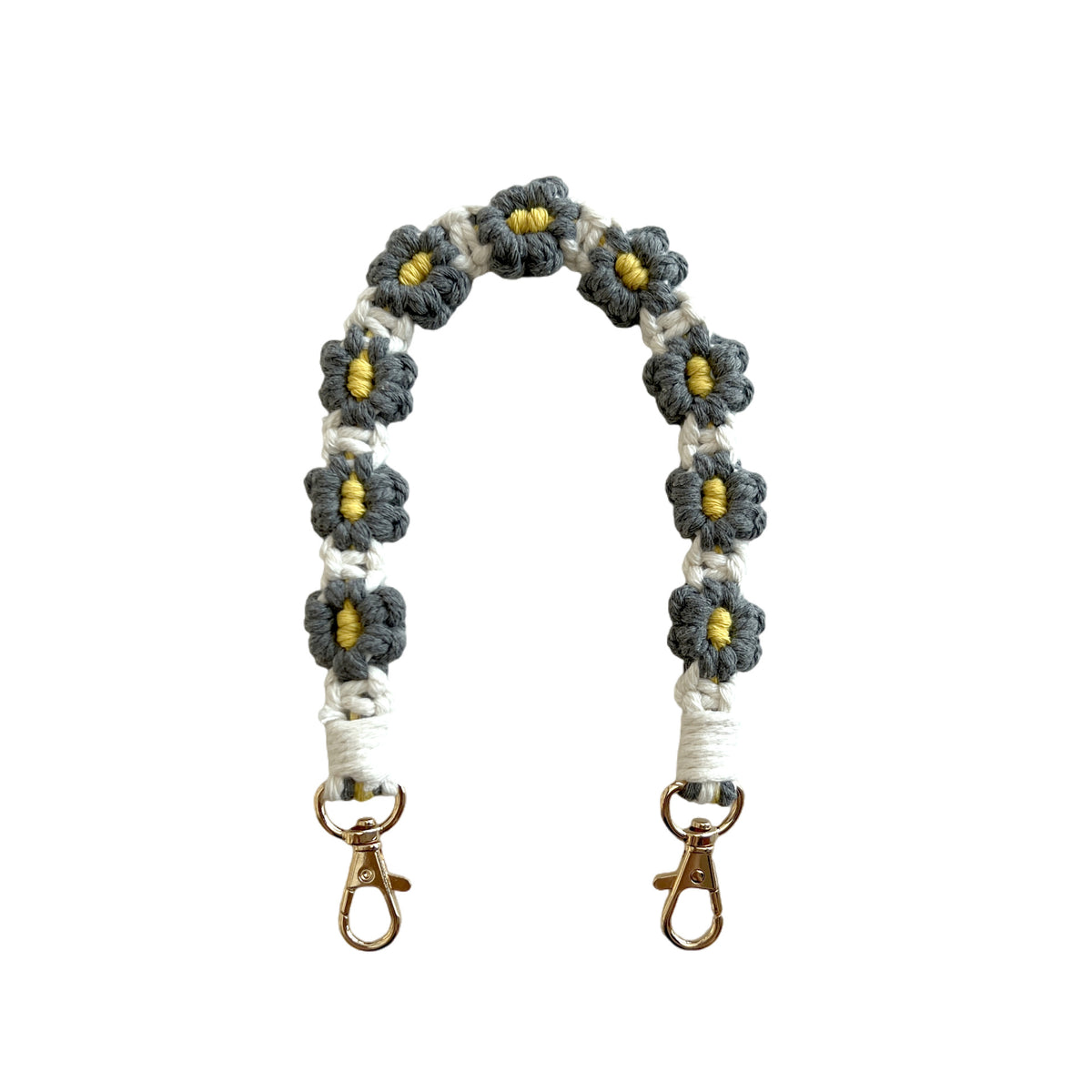 Floral Macrame Keychain Strap Acalora