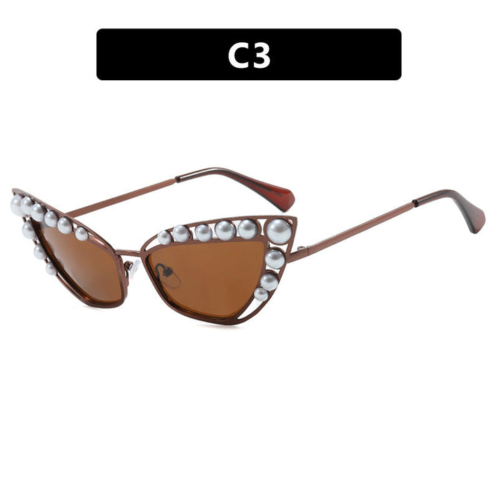 Ladies Cat-Eye Sunglasses with Exclusive Pearl Tip Frame Kalsten