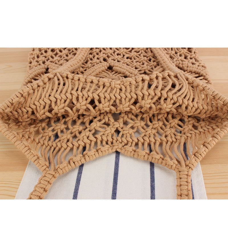 Macrame Tote Bag with Decorative Fringes Kalsten
