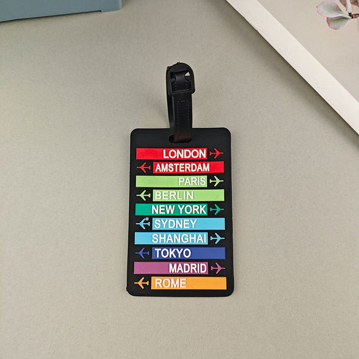 Unisex luggage tag with international travel destinations Kalsten