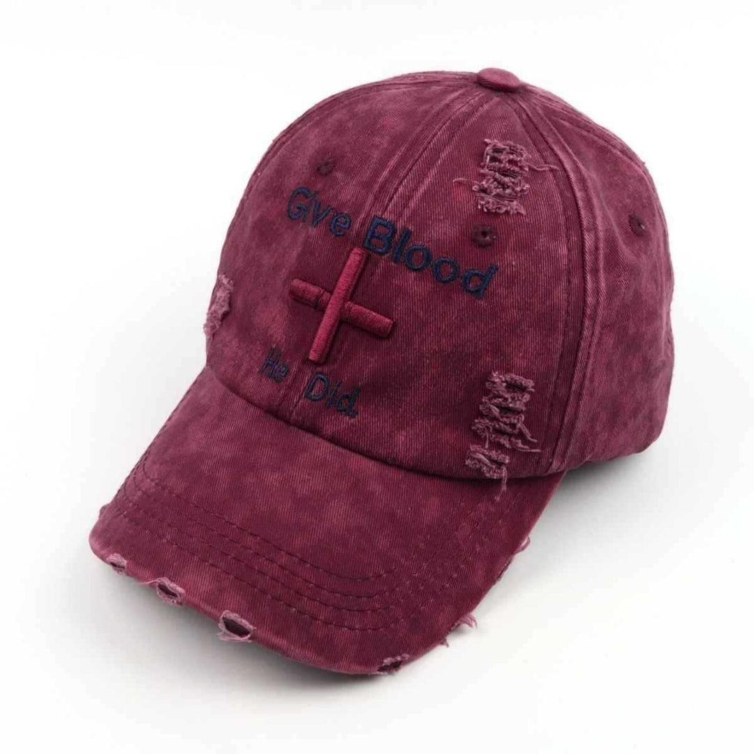 Women's Distressed Graphic Baseball Cap with Inspirational Message Kalsten