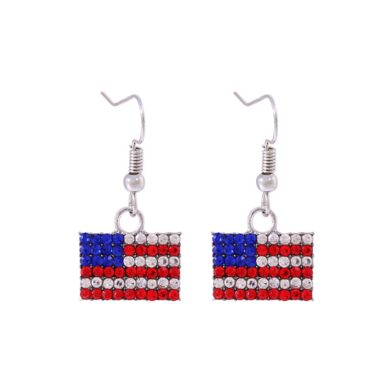 Women's long multi-layer star drop earrings with crystal embellishments and rhodium-plated alloy Kalsten