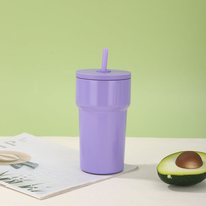 Unisex Insulated Drinking Cup with Dust Protection Lid and Straw Kalsten