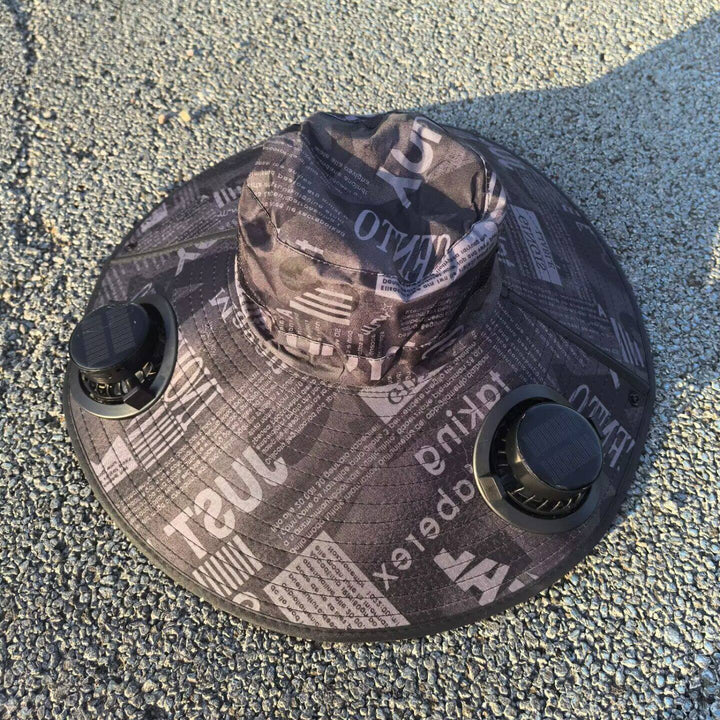 Ventilated sun hat with integrated solar fans and wide brim Kalsten