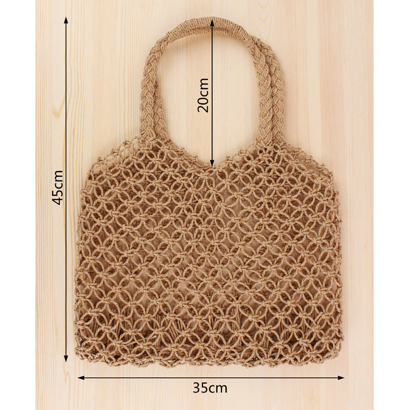 Fashionable net tote bag made from natural materials Kalsten