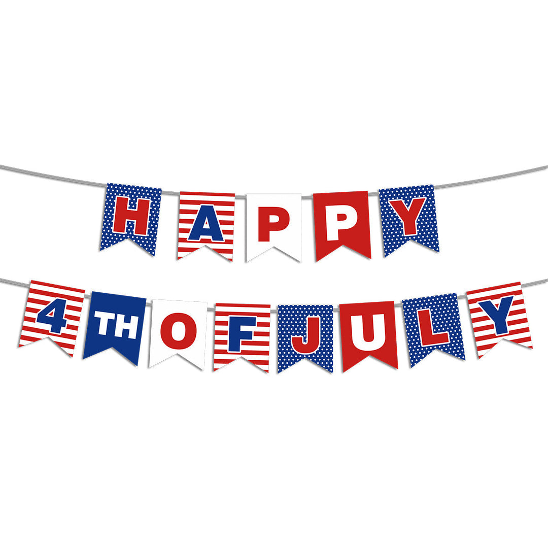 Unisex hanging party decoration hanger with spirals, patriotic symbol pendants and hanging loops Kalsten