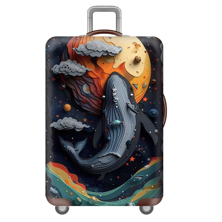 Unisex nan robust Hart shell trolley with lion portrait motif print, shock-resistant ABS polycarbonate shell, multi-wheeled chassis and TSA security lock Kalsten