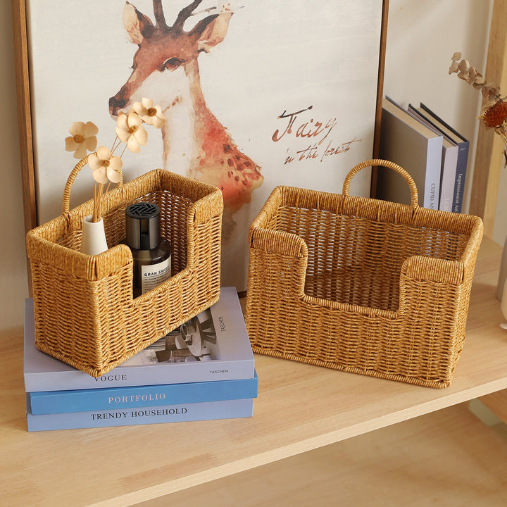 Unisex Handwoven Storage Basket with Practical Carrying Handle Kalsten