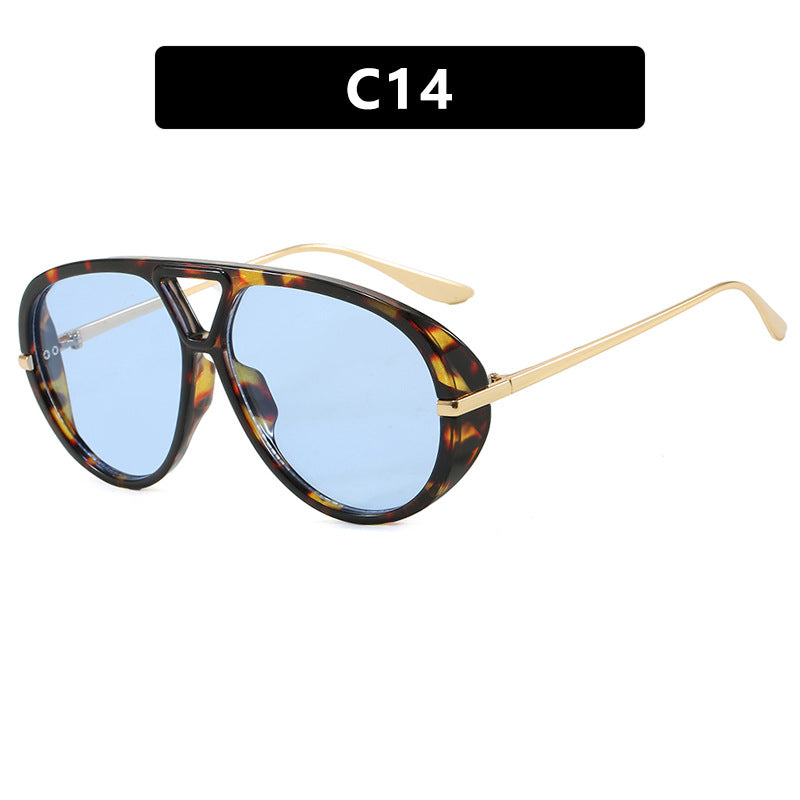 Women's oversized sunglasses with elegant plastic frame and mirrored lenses Kalsten