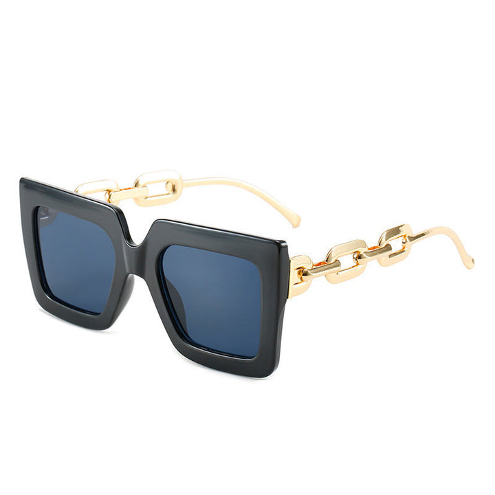 Women's Fashion Square Sunglasses with Chain Decoration Kalsten