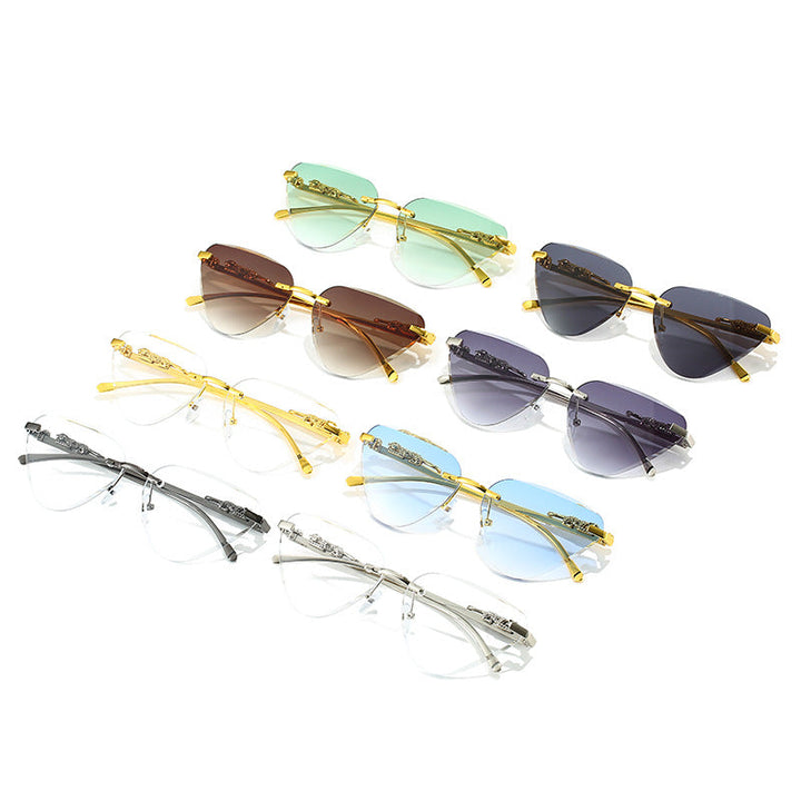 Women's Designer Sunglasses with Creative, Triangular Frame and Elegant Gold Accents Kalsten